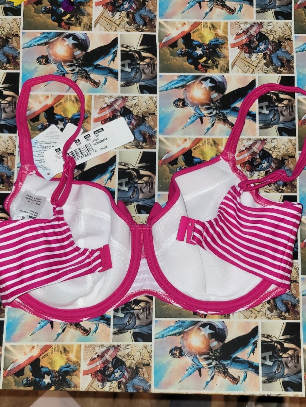 Freya Magenta and White Striped Underwire Bikini Top - Picture 4 of 4